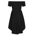 thumbnail image 6 of IROINNID Formal Dress for Women Wedding Guest Evening Night Party Dress Elegant Loose Off-The-Shoulder Solid Short Sleeve Loose Long Dress,Black, 6 of 7