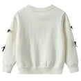 thumbnail image 3 of Abcomgle Girl Cardigan Sweater 7-8 Cute Bownot Long Sleeve Girls Cardigan Crewneck Button Down Knit Sweater Girls,13-14Years,White, 3 of 4