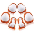 thumbnail image 1 of letairis 6PCS Knee Pads Anti Collision Hard Shell Wrist Guards Pressure Resistant Hand Guard Skates Bikes Scooter Riding Orange, 1 of 6