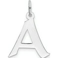 thumbnail image 1 of Sterling Silver Rhodium-Plated Artisan Block Letter A Initial Charm (21 X 15) Made In United States qc5089a, 1 of 5