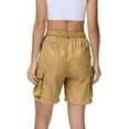 thumbnail image 2 of Difdany Bermuda Shorts For Women Cargo Shorts Knee Length 6 Pockets Elastic Waist Long Shorts For Summer Casual, 2 of 9