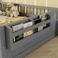 thumbnail image 5 of Newest Full Montessori Floor Bed Grey,LED Light & Storage Shelf, 19.7" High Safety Rails for Bedroom, 5 of 18