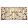 thumbnail image 7 of Yayeee Kitchen Curtains Tier Set of 2 Light Filtering 57"x24" Over Sink Window Panels, Red Floral Pattern, 7 of 7