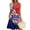 Dark Blue, variant on V Neck Aline Dresses for Women Button Down Flowy Sleeveless Dress Independence Day Summer Casual Flag Pattern Sundress