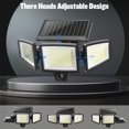 thumbnail image 4 of Lámpara solar de exterior con sensor de movimiento - Aplique de pared con sensor - Alimentación solar - 210 LED - IP65 - 2 unidades - Negro, 4 of 6
