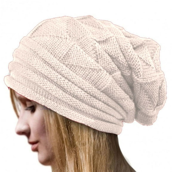 GZWYHT Beanies,Beanie Hats Women's Fashionable Warm Knitted Hat Small Woolen Hat Casual Hat Winter Hats,Hats for Women Beige