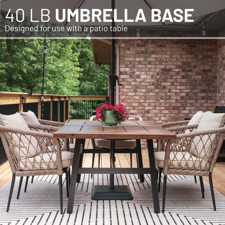 US Weight Patio Umbrella Base, 40 lbs, Black photo 4