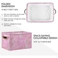 thumbnail image 3 of GZHJMY Mermaid Sparkle Pink Fish Scales Storage Basket, Collapsible Toy Storage Bins, Waterproof Canvas Storage Basket with Leather Handles for Home Closets,Bedrooms,Kids Toy,Gift Baskets,1 Pack, 3 of 7