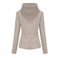 thumbnail image 6 of Wyongtao Women's Faux Leather Moto Biker Short Coat Jacket Classic Asymmetrical Motorcycle Long Sleeves Jackets,Beige XXXL, 6 of 6