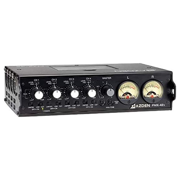 Mezclador de audio portátil Azden FMX-42A Professional para réflex digitales