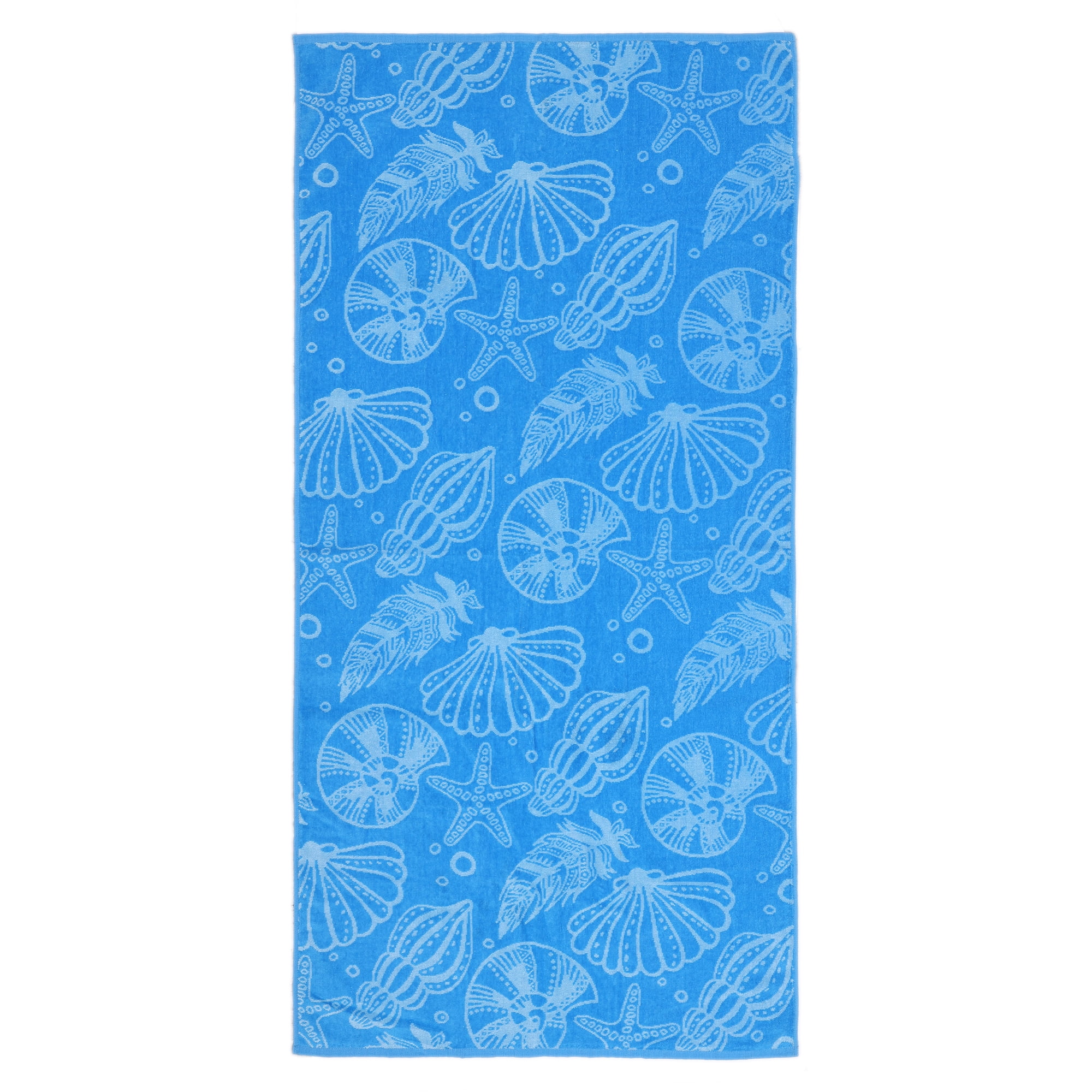 Mainstays Blue Shells & Stripes Beach Towels (2 Count)