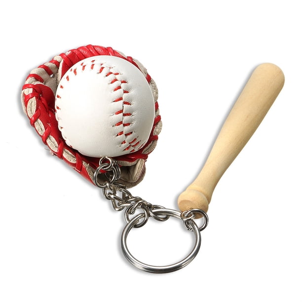 Advancent 3 piezas de llavero de béisbol artificial guante de murciélago de llavero de decoración de oficina en casa regalo de fiesta Type3 NO3 Advancent HA010175-02