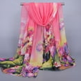 thumbnail image 2 of FNGZ 1Pc Scarf, Watermelon Red Scarf, Fashion Women Long Soft Wrap Scarf Ladies Shawl Chiffon Scarf Scarves Wr, 2 of 4