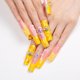 thumbnail image 3 of Presiona las uñas con hermosos cristales completos de color amarillo abeja, 3 of 7