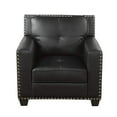 thumbnail image 5 of Golden Furniture 3 PCS Faux Leather Sofa Couch Set, Black Living Room Set with Sofa, Loveseat and Chair, 5 of 9