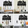 thumbnail image 6 of Crow Coat Hooks Wall Mount Black Crow Mushroom Wood Key Holder for Wall 11.8×7.9inch Black Wall Art Decor Key Hooks 5 Alloy Hooks for Gift Entryway Living Room Kitchen Office, 6 of 9