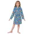 thumbnail image 6 of FORMRS Niños Bathrobe Unisex Hooded Robe Toddler Pajamas Sleepwear, Size 7-9T, Blue Cartoon Galaxy, 6 of 7