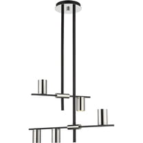 5 Light Chandelier in Architectural Style-16.5 inches Tall and 18 inches Wide-Mate Black/Polished Nickel Finish Bailey Street Home 372-Bel-4652224