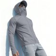 thumbnail image 5 of Blmnix Sun Shirt Men T Shirts Zip-Up Baggy Fishing Shirts Shirts Gray Long Sleeve Hooded Summer Shirts for Men,XL, 5 of 6