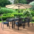 thumbnail image 3 of LeisureMod Chelsea Modern Outdoor Patio Dining Armchair with Removable Cushion, Aluminum Frame Weather-Resistant Chair for Backyard, Garden, Balcony & Deck, 3 of 16