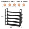 thumbnail image 2 of Behome 5-Tier Metal Shoe Rack, Shoe Rack Storage Organizer with Side Pocket, Shoe Shelf for Entryway, Closet, Bedroom, Living Room, Black, 2 of 6