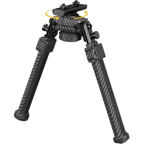 SharpOptics Bipod 30% Carbon Fiber Compatible with M-Rail Bipods for Rifles 360 Degrees Swivel and Tiltable for Outdooor