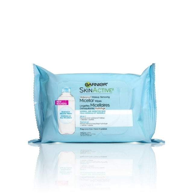 Garnier Micellar Waterproof Makeup Removing Wipes, 25 UN