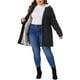 thumbnail image 2 of Abrigos de mujer de talla grande GRACE & GRANDEUR con forro de piel sintética, abrigos largos, anorak casual, abrigo con capucha 1X negro, 2 of 6