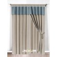 thumbnail image 2 of 11-Pc Clover Trellis Floral Geometric Pleated Comforter Curtain Set Slate-Blue Gray Off-White Queen, 2 of 4
