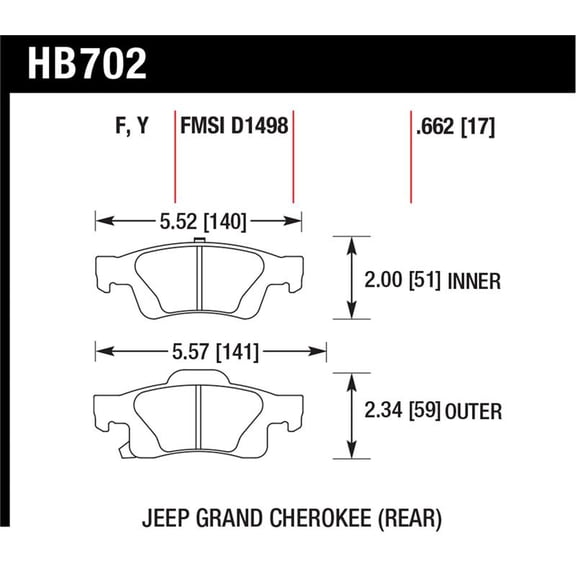 Hawk 11-12 Dodge Durango / 11-12 Jeep Grand Cherokee LTS Rear Street Brake Pads