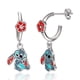 thumbnail image 1 of Pendientes tipo argolla Disney Lilo & Stitch esmaltados con flor de hibisco, 1 of 6