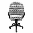 thumbnail image 3 of Ethnic Office Chair Slipcover, Winter Theme Abstract Snowflakes and Fir Trees Motifs in Geometric Design, Protective Stretch Decorative Fabric Cover, Standard Size, Charcoal Grey White, by Ambesonne, 3 of 5