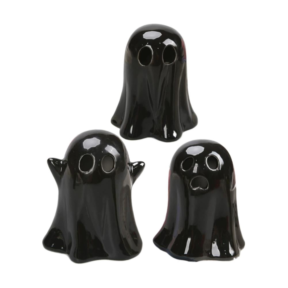 LED Ghost Figurines Set of 3 with Built-in Lighting for Halloween Decoration