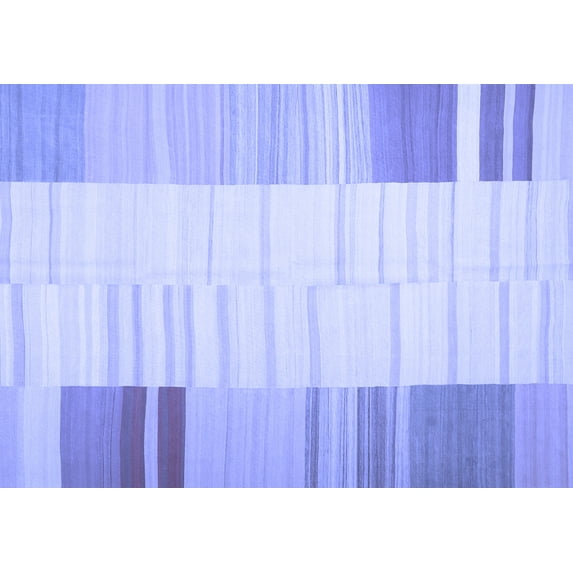 Ahgly Company Machine Washable Indoor Rectangle Abstract Blue Contemporary Area Rugs, 8' x 12'