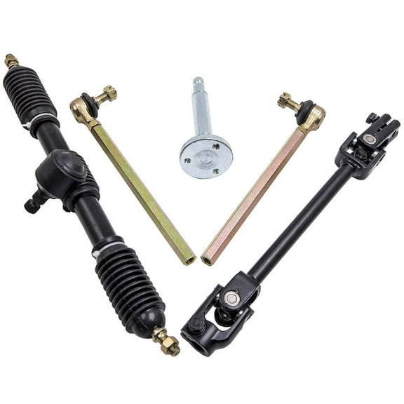 Maxpeedingrods Steering Wheel Parts Assembly 110cc Tie Rod Rack Adjustable Shaft fit Go Kart