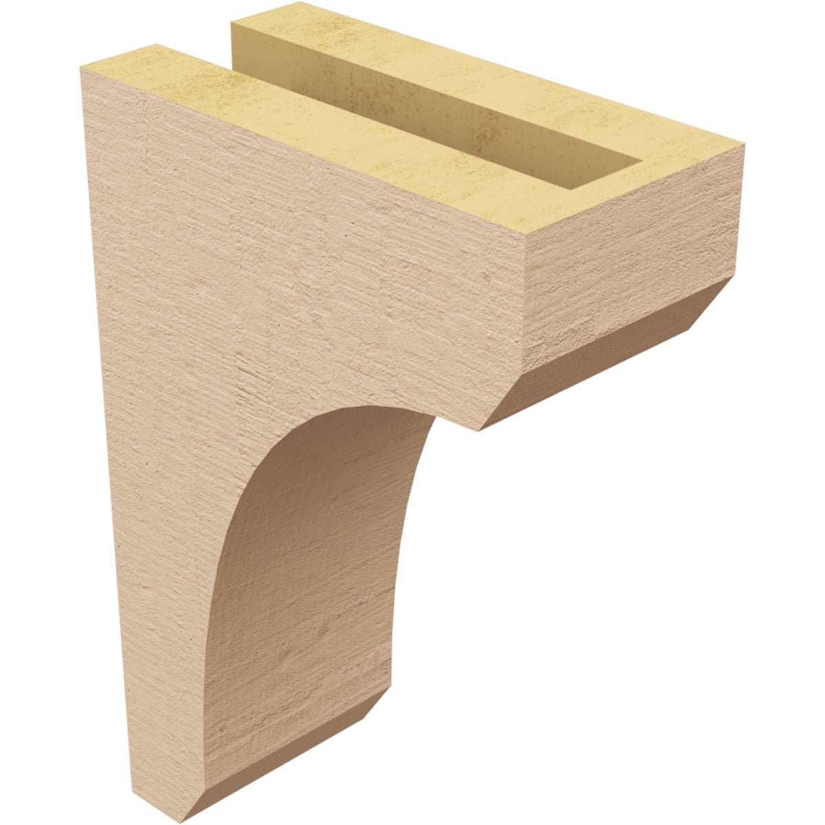3"W x 6"D x 9"H Classic Legacy Rough Cedar Woodgrain TimberThane Corbel, Primed Tan