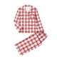 thumbnail image 5 of RKSTN Women's Valentines Pajama Sets Plus Size Notch Collar Button Down Valentine's Day Print T Shirt Top and Pjs Pant 2 Piece Matching Set Casual Lapel Sleepwear Shirt Pjs Loungewear Two Piece Set, 5 of 6