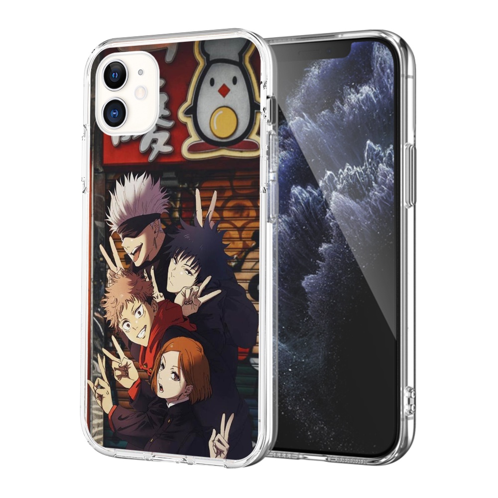 Jujutsu Kaisen Shockproof Clear Case for iPhone 15 Shockproof Clear Case  Anime Painted for Women Girls, Compatible with iPhone 15 