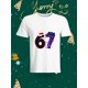 thumbnail image 1 of Fashionable and Personalized 67 Number Cake Pattern Short-sleeve T-shirt Creative Delicious Element Casual Top This T-shirt features a unique design with the numbers 6 and 7 transformed into delightf, 1 of 6