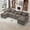 Stone Gray, variant on Wiilayok 133" U Shaped Cloud Couch Modular Sectional Couches for Living Room Fluffy Chenille Deep Seat Sofa Set with Double Chaise Lounge, Storage Central Console, Cup Holders, USB Port, Black