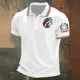 thumbnail image 2 of Bibifish Mens Polo Shirts Short Sleeve Striped Collar Graphic Casual Shirts Classic Fit Daily Wear Tops, 2 of 3
