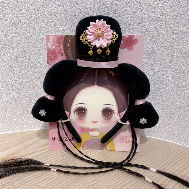 Diadema de rejilla de estilo chino para Año Nuevo, tocado de princesa de estilo palaciego, borla de flor de mariposa antigua, bandera para la cabeza