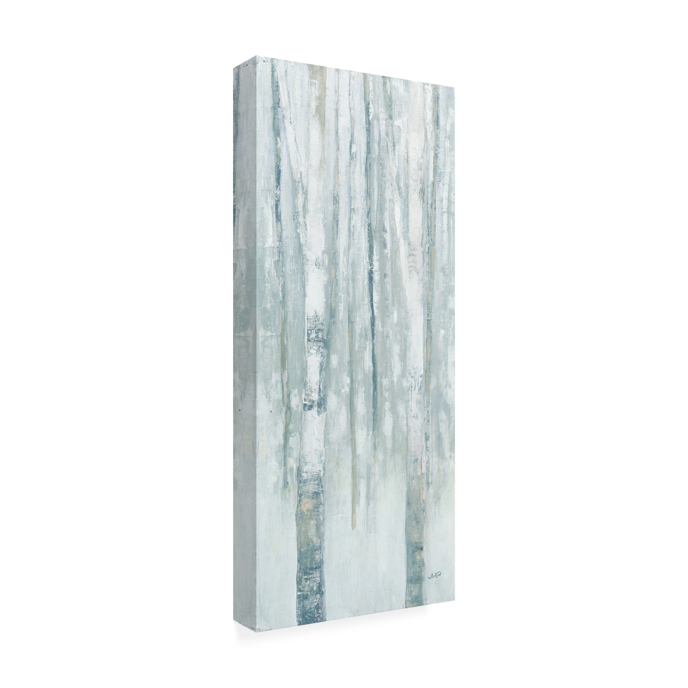 Trademark Fine Art 'Birches in Winter Blue Gray Panel I' Canvas Art by Julia Purinton