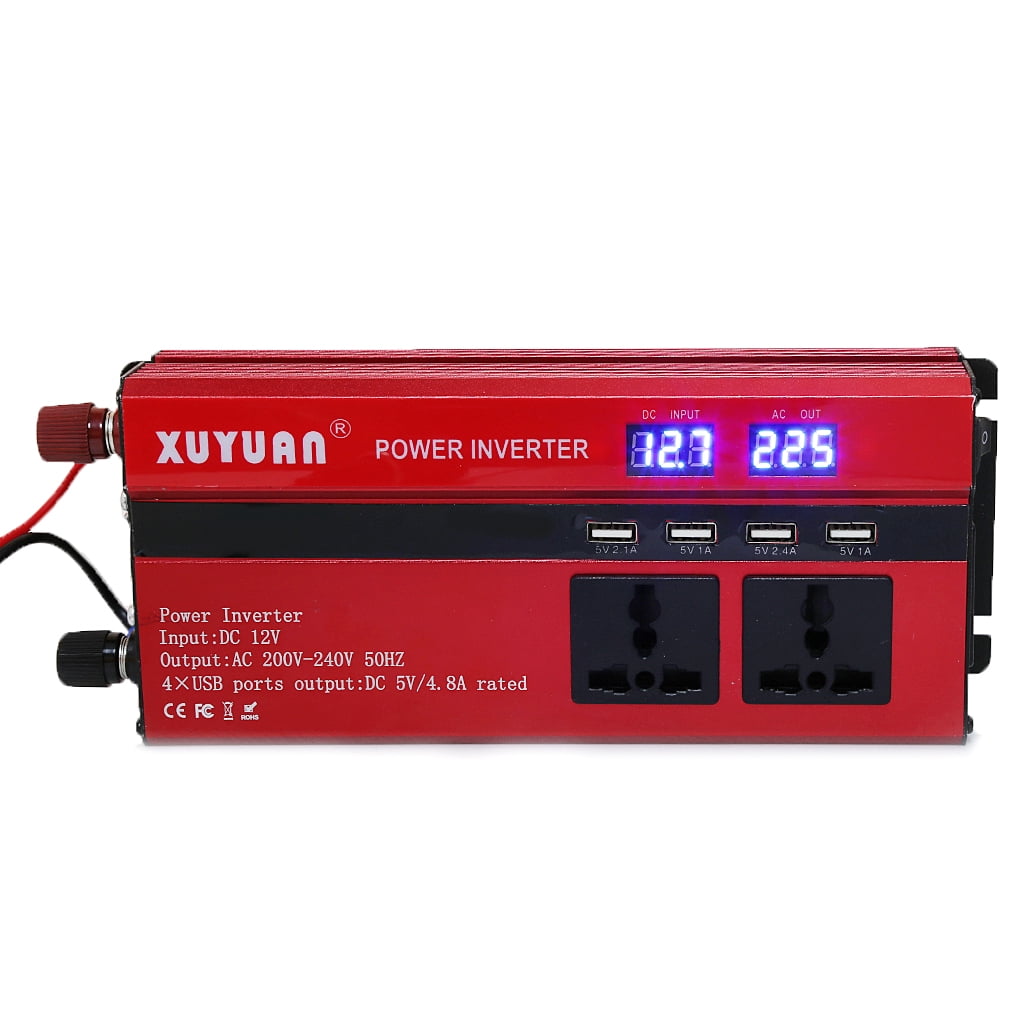 4000W Solar Power Inverter Sine Wave LED 4 USB DC12 To AC110V/220V Convert