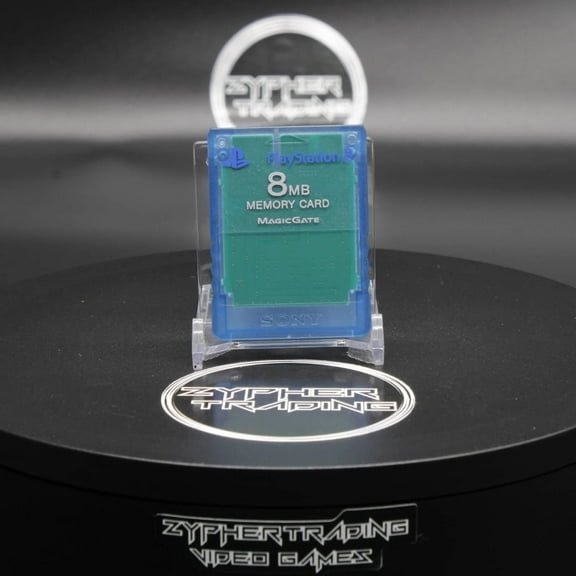 Restored 8MB Memory Card Translucent Blue OEM SCPH-10020 Sony PlayStation 2 PS2 (Refurbished)