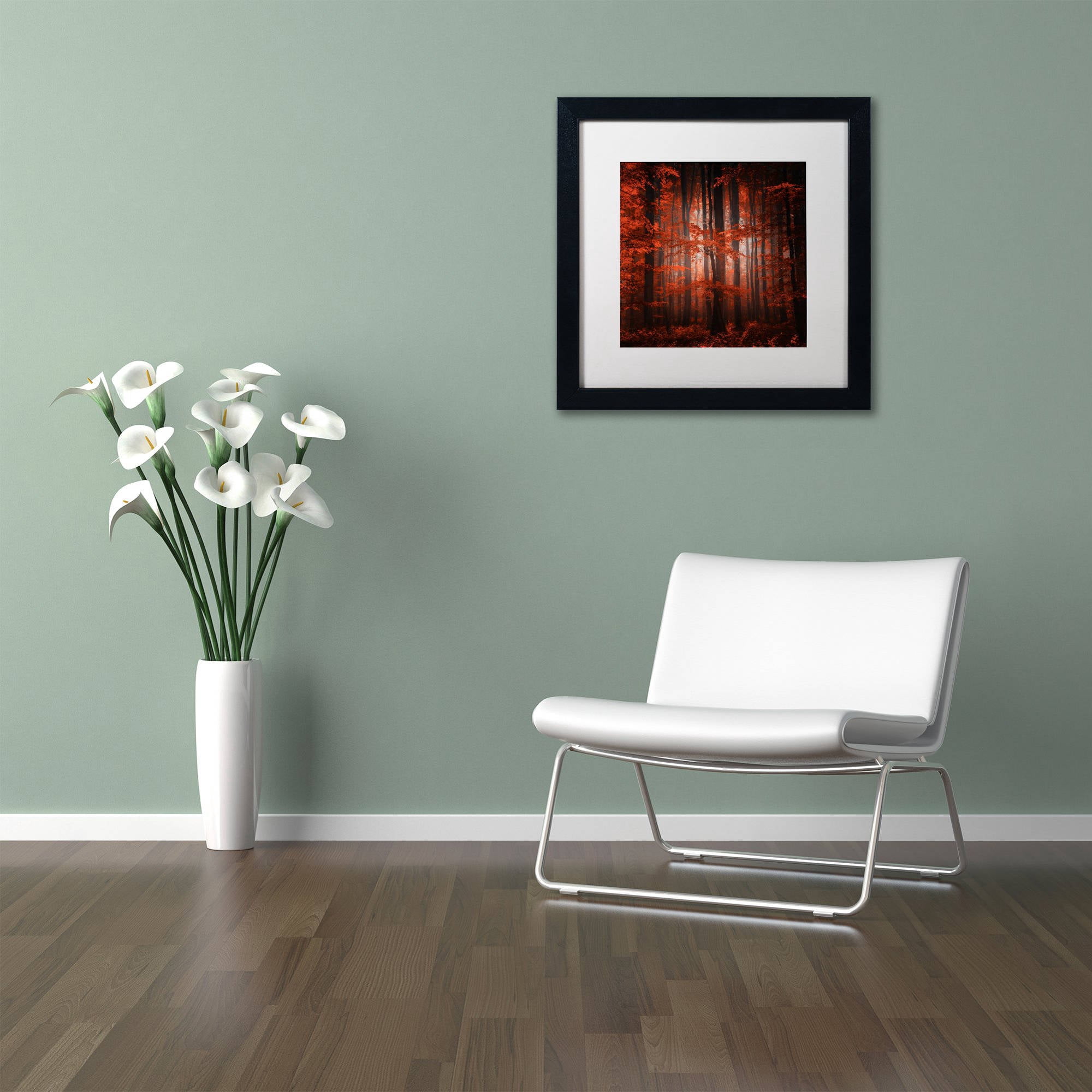 Trademark Fine Art "Red Parallel Universe" Canvas Art by Philippe Sainte-Laudy White Matte, Black Frame
