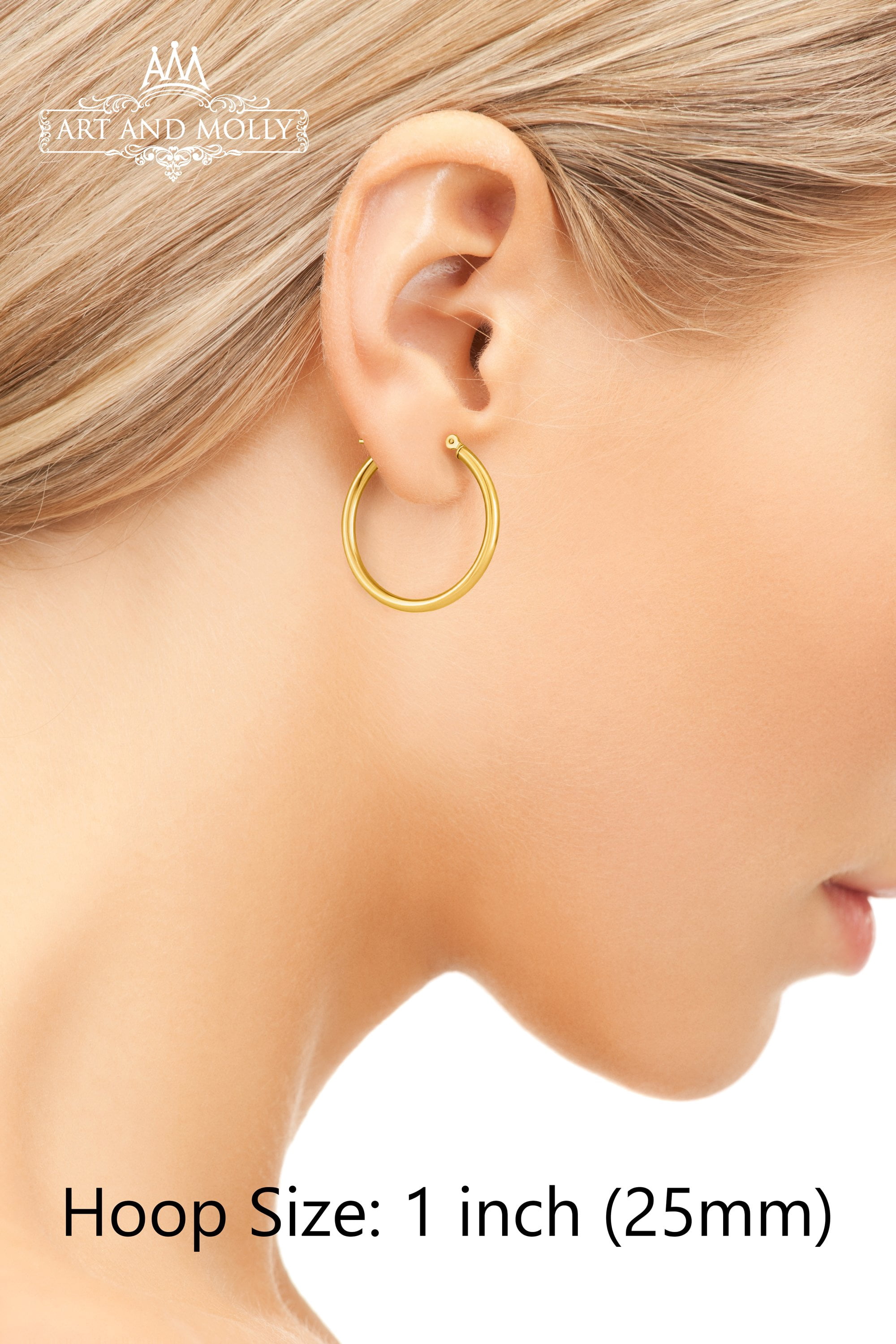 14k Yellow Gold Hoop Earrings, Timeless Style for Women Perfect for Daily Wear and Special Occasions