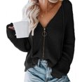 thumbnail image 3 of Cárdigan con capucha para mujer, suéter suelto, informal, suave, tela amigable con la piel, lavable a máquina, con cremallera, suéter con capucha, 3 of 6