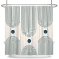 thumbnail image 5 of Mid Century Modern Shower Curtain Abstract Minimalist Arch Sun Lines Geometric Aesthetic Bath Curtain Boho Bathtub Decorations Waterproof Fabric Bathroom Curtain with Hooks 60x72 inch, 5 of 13