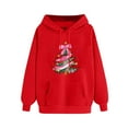 thumbnail image 4 of Diufon Women's Christmas Hoodie Cute Printed Long Sleeve Cozy Drawstring Pullover Sweatshirts Fall Winter Warm Tops, 4 of 4